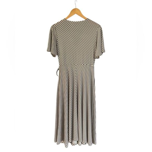 &M Black and White Striped Jersey Wrap Dress Size Small NWT 7 0471 - Picture 7 of 8